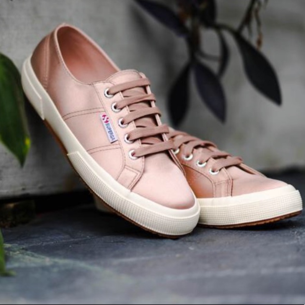 Pink Satin Superga Sneakers